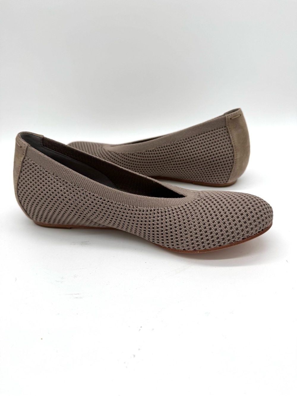 Eileen Fisher Taupe Knit Hidden Wedge Flats Taupe Sz 7.5